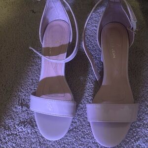 Tan Ankle Strap Open Toe Heel Sandals